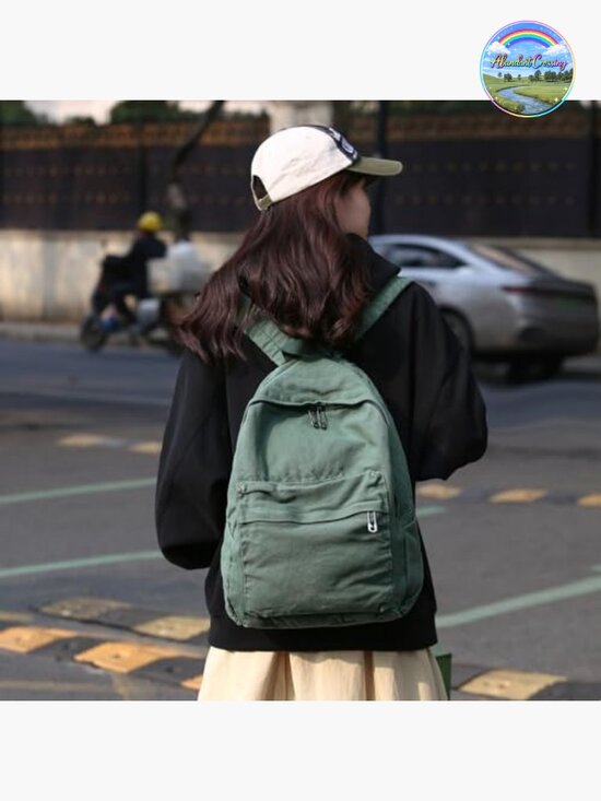Vintage Canvas Backpack for Women Laptop School Daypack Boho Retro
